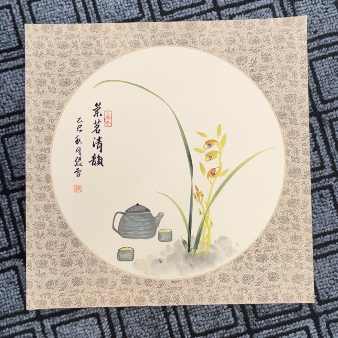 崽****国画三尺斗方花鸟作品