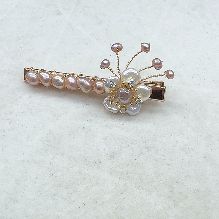 淡水珍珠发饰银S925镶嵌