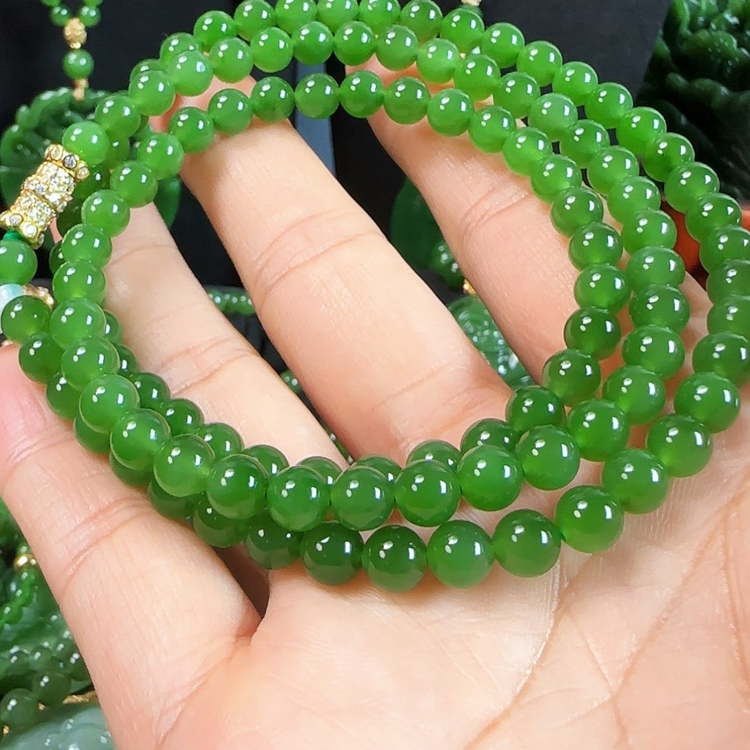 和田玉（碧玉）银S925镶嵌颈饰