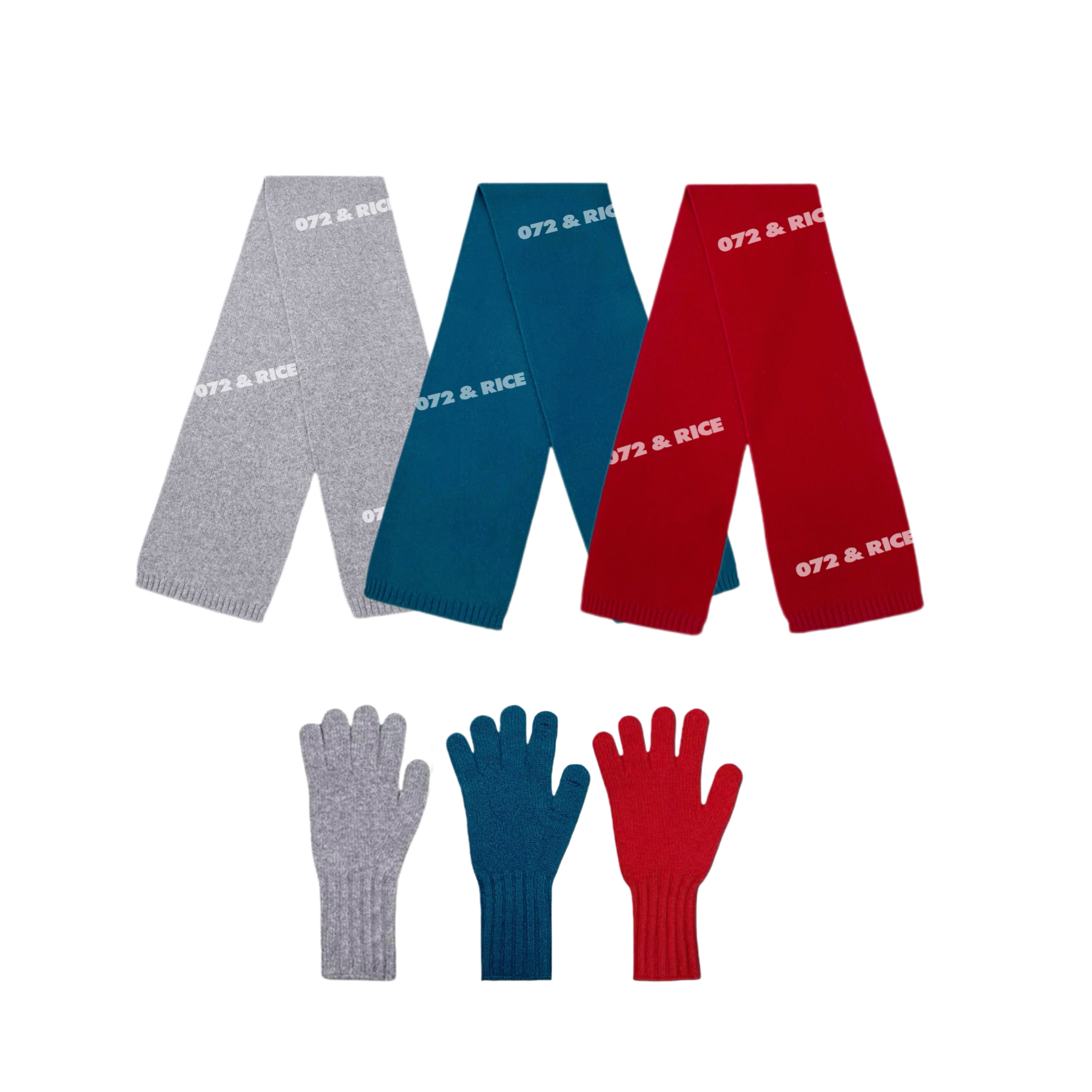 072 & RICE【三色羊】100羊毛 秋冬休闲围巾+手套 FD0255 FD0256
