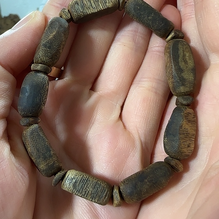手串沉香绿奇楠沉香沉水随型留疤单圈定制9克+手串
