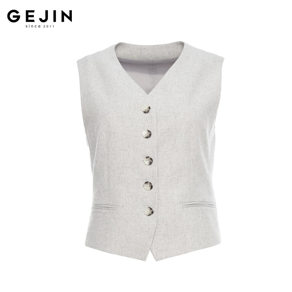 GEJIN/歌锦2025春季新款轻奢时尚气质短款女士修身马甲9132570125