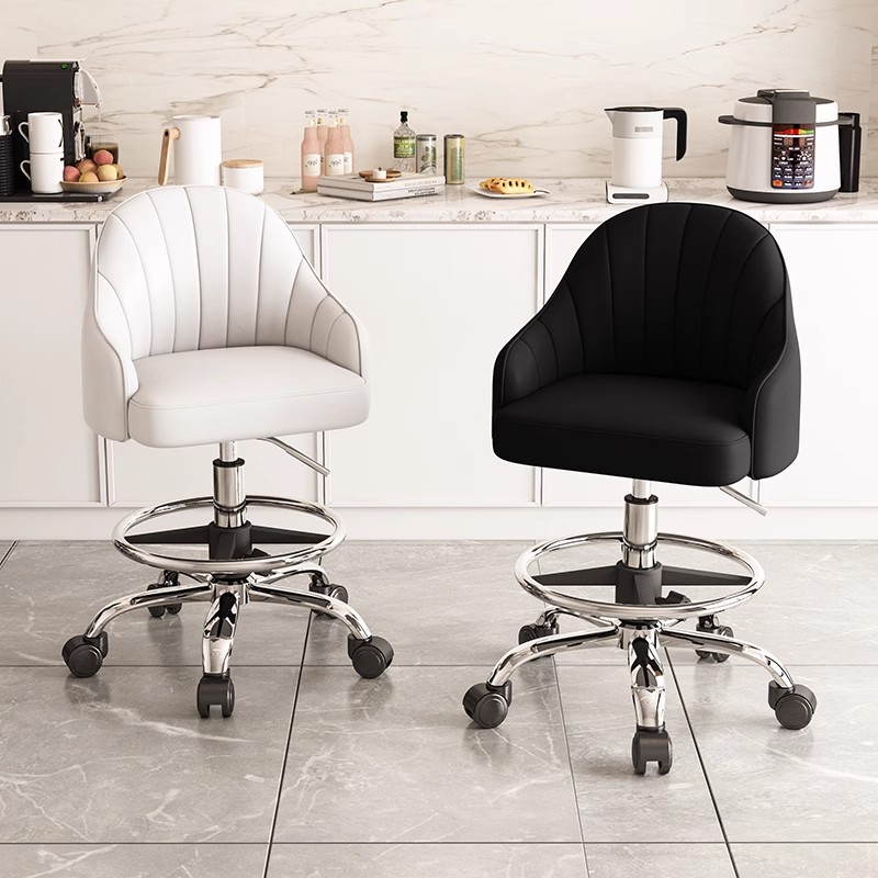 厨房椅子滑轮加高靠背吧台升降前台收银台专用牙科椅子厨房做饭凳