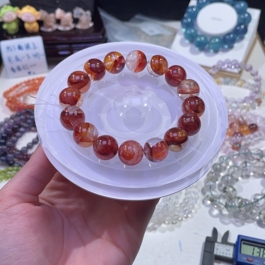 未镶嵌手链水晶锦鲤胶花水晶13mm