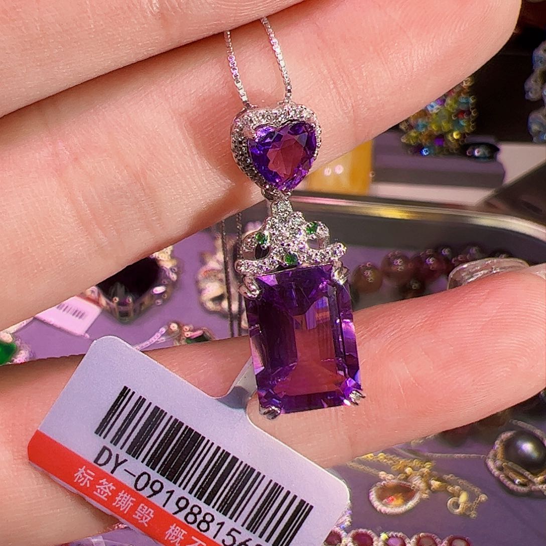 紫晶紫水晶银S925镶嵌
