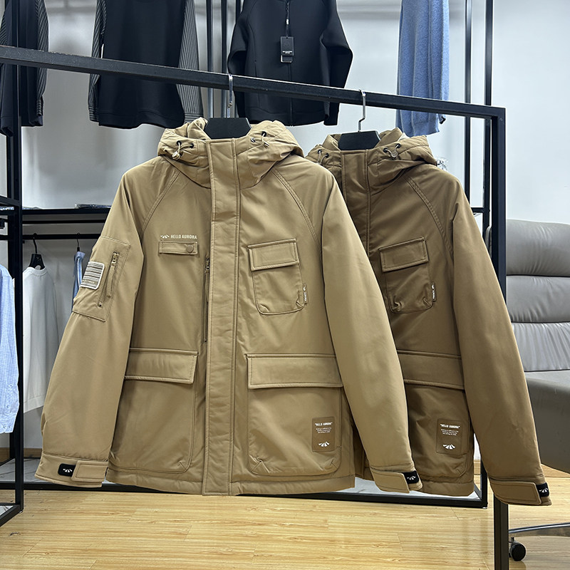 90鹅绒海撤柜远红外羽绒服休闲品牌保暖御寒外套H家剪标厚鹅绒服