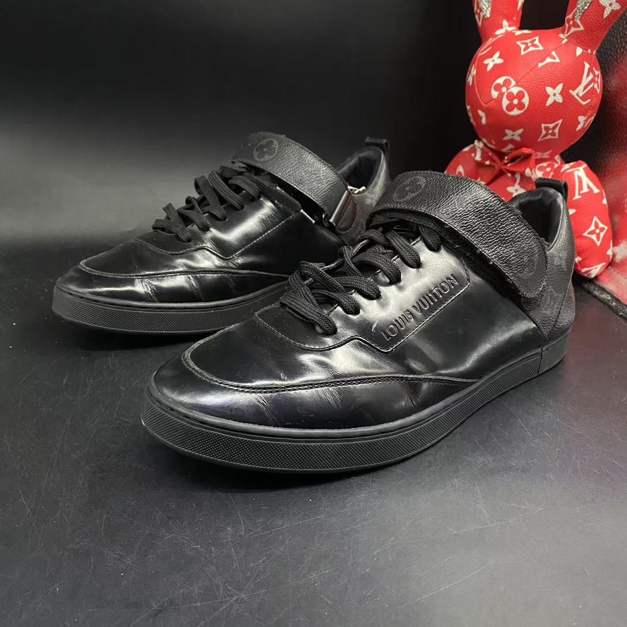 95新 LouisVuitton/路易威登 【GL特惠】38欧码黑色魔术贴板鞋gl13