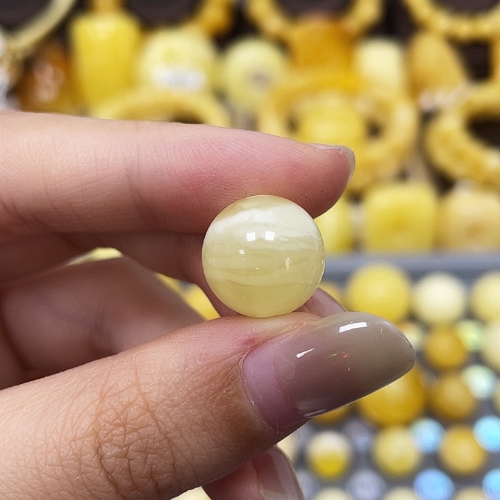 琥珀未镶嵌裸石13.1mm 1-2