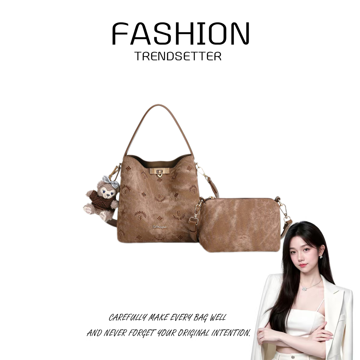 【糖糖精选】EsVangoh意梵高/2025新款时尚日常通勤精致百搭水桶包