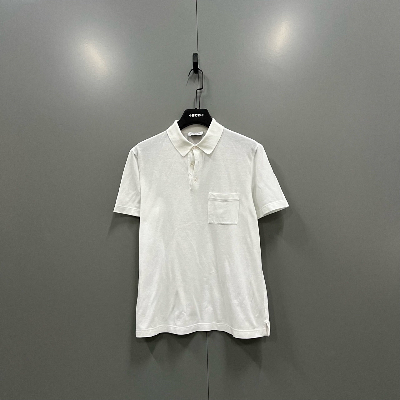 (ll) HERMES 爱马仕 白色polo衫 M码/95新/无配件 bc007195