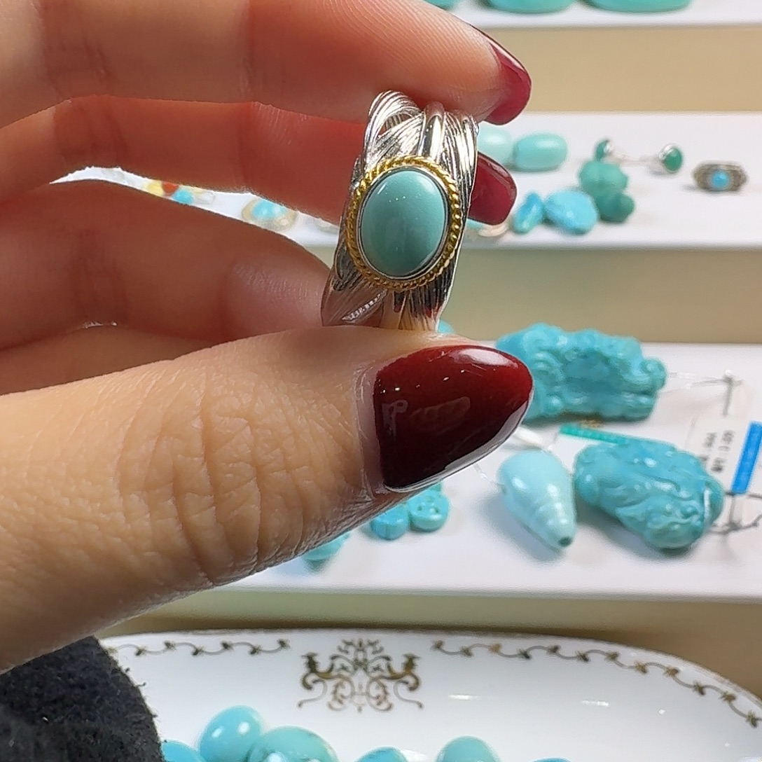 绿松石银S925镶嵌颈饰