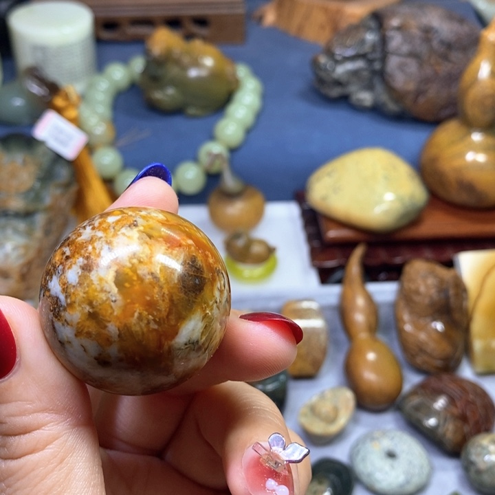 蛇纹石玉花玉特价未镶嵌