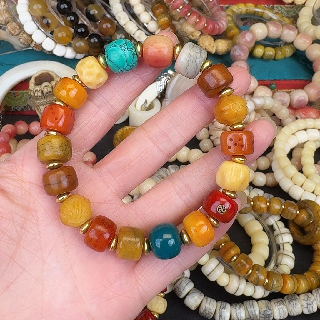 牛骨手串/手链鲸*牛骨多宝手串