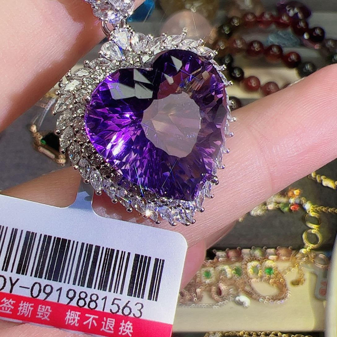 紫晶紫水晶银S925镶嵌