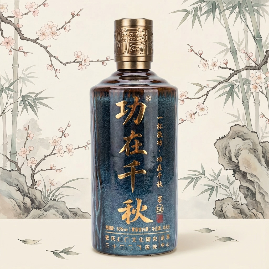 功在千秋一杯敬功 纯粮好酒 钧瓶好酒 瓷瓶酱酒H53度500ml