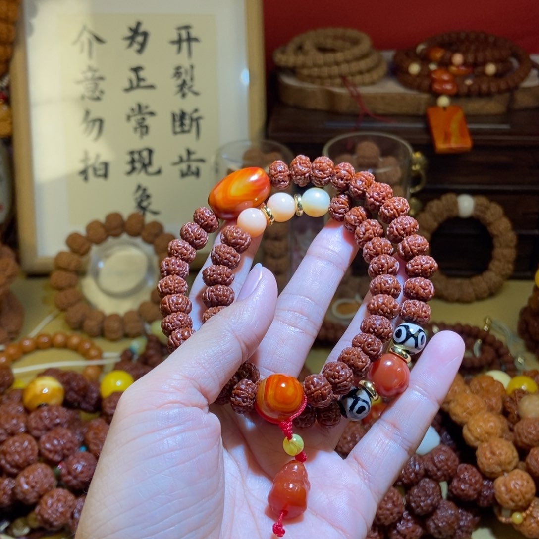 金刚菩提吊坠105原籽双圈原创双圈貔貅款配饰