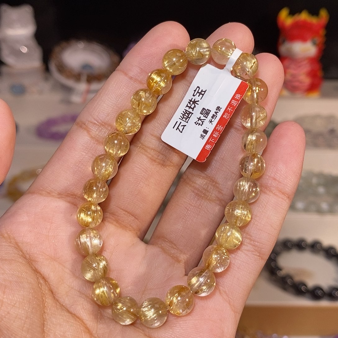 【闪购商品】发晶手串未镶嵌叶*宝顺发钛晶7.3mm