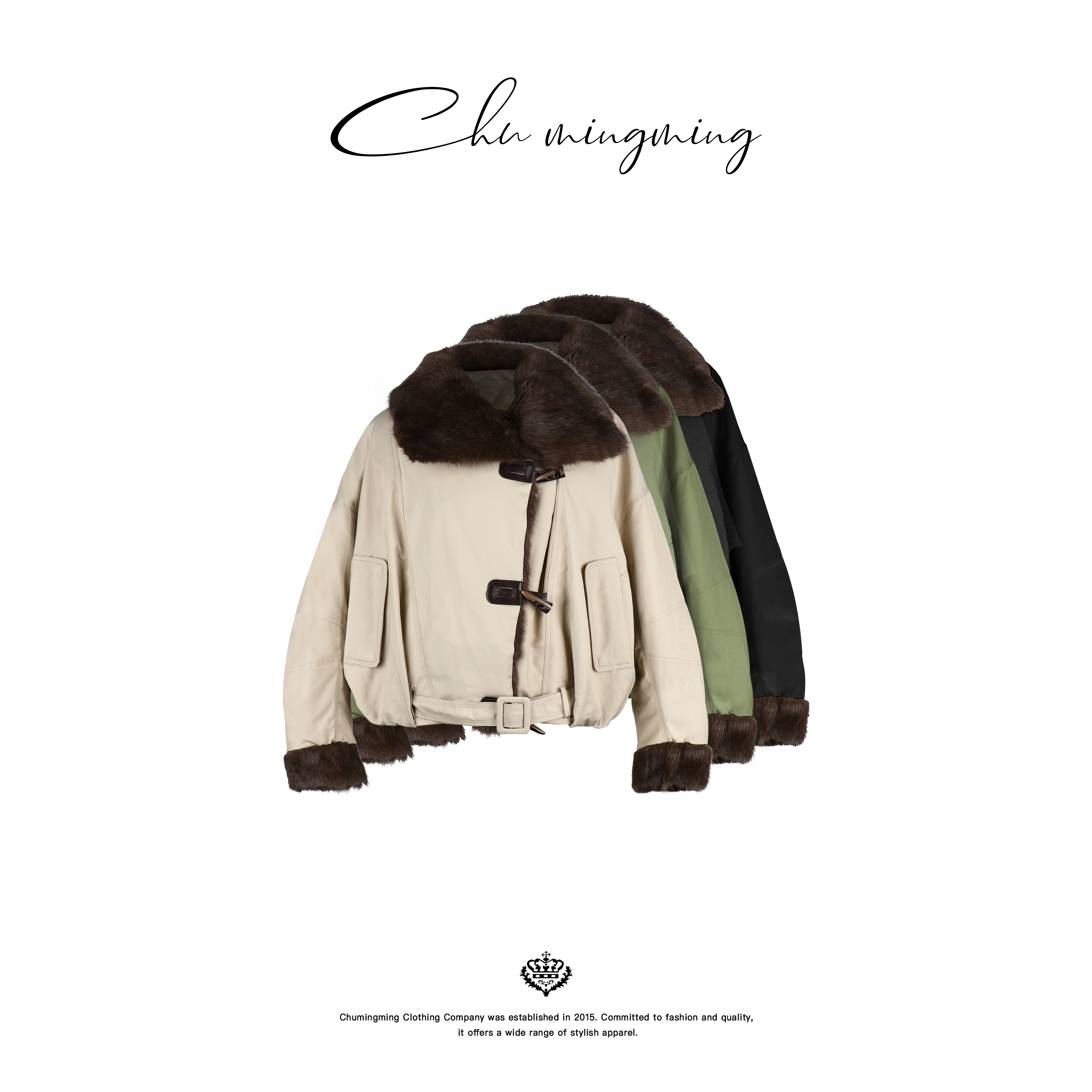 【CHUMINGMING】《松裘》大翻领貂毛鹅绒服RYPC2502