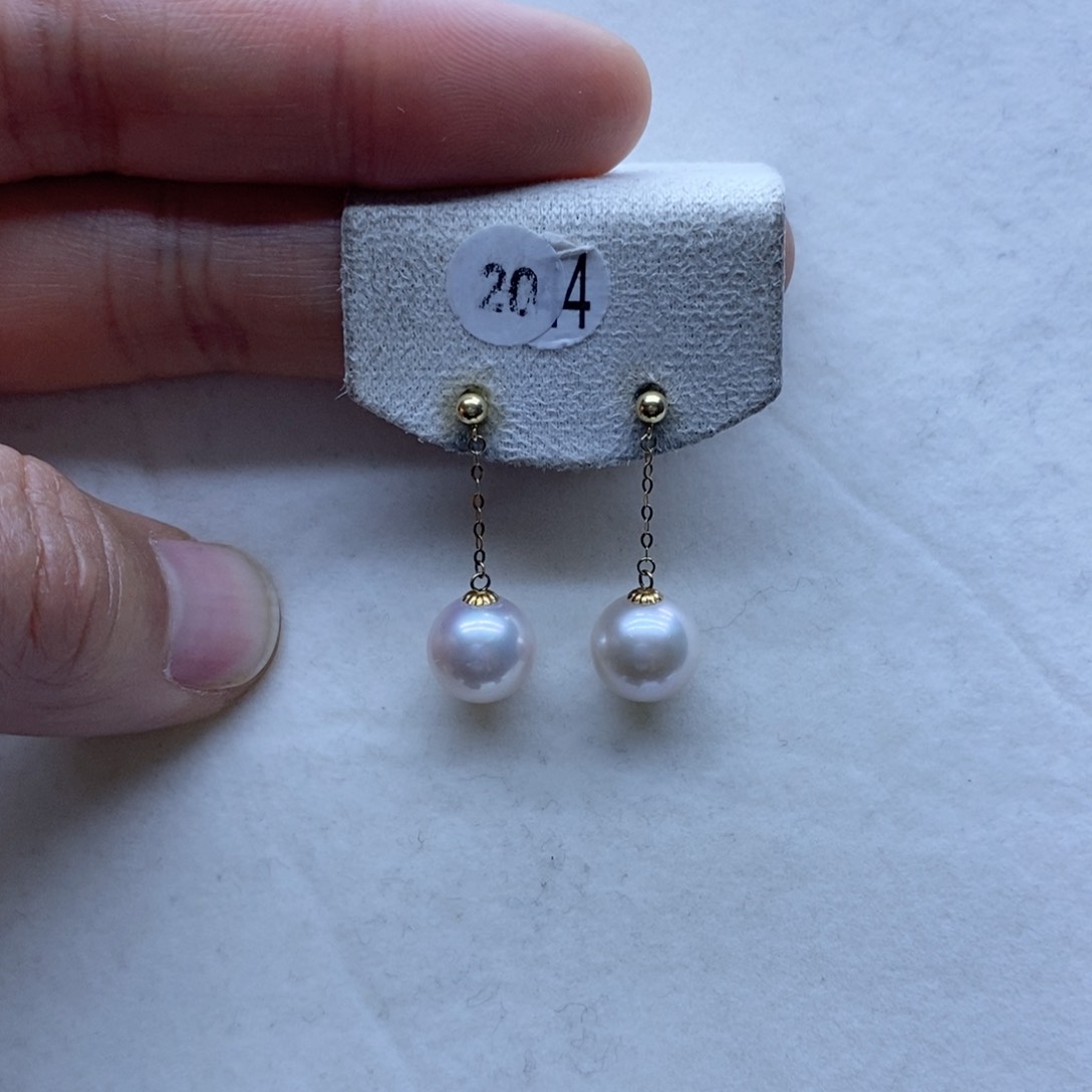 淡水珍珠耳饰18K金镶嵌204