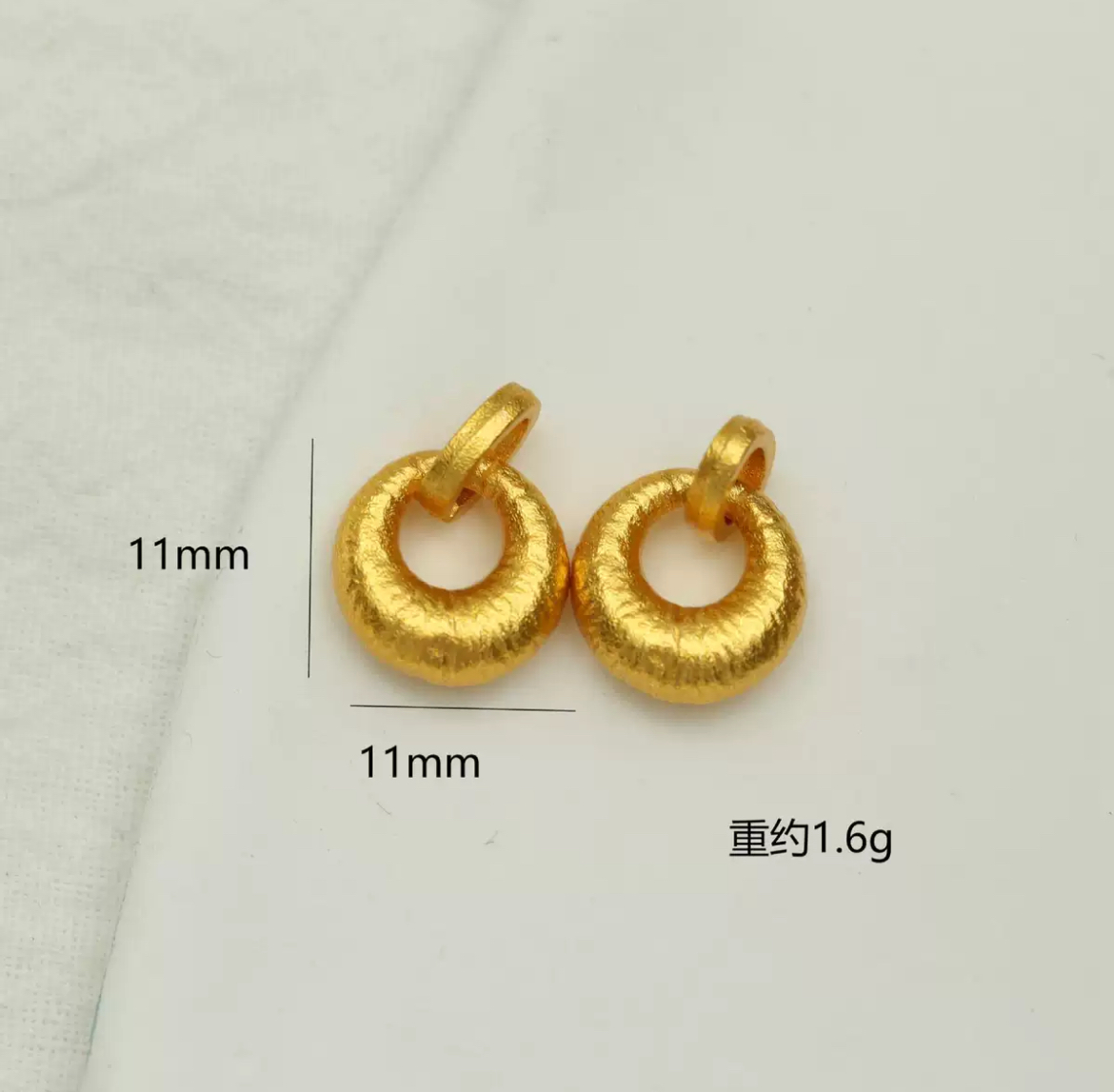 古法金色吊坠饰品金坨坨项链吊坠锁骨链吊坠