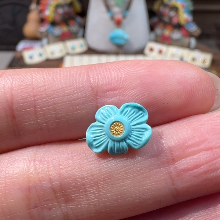 木***走绿松石未镶嵌花卡子