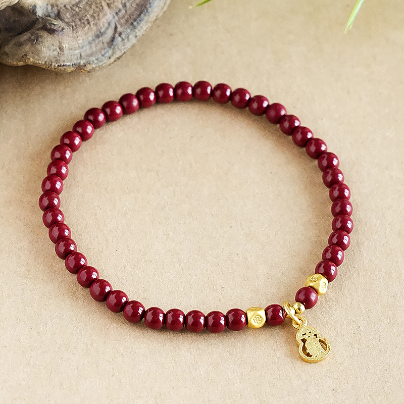 含辰砂工艺品原创设计款朱砂辰砂葫芦手链-7708