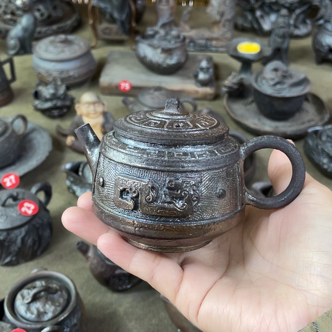 手捏柴烧茶器茶壶