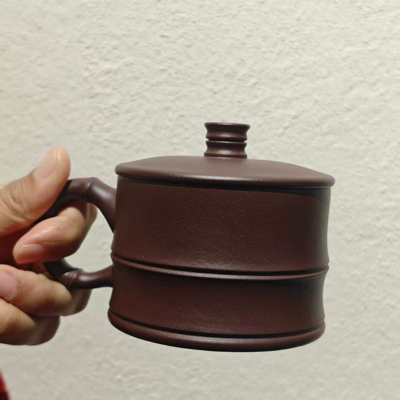 【陶研专属】 竹节盖杯 底槽清 250cc 敬砂堂 紫砂壶