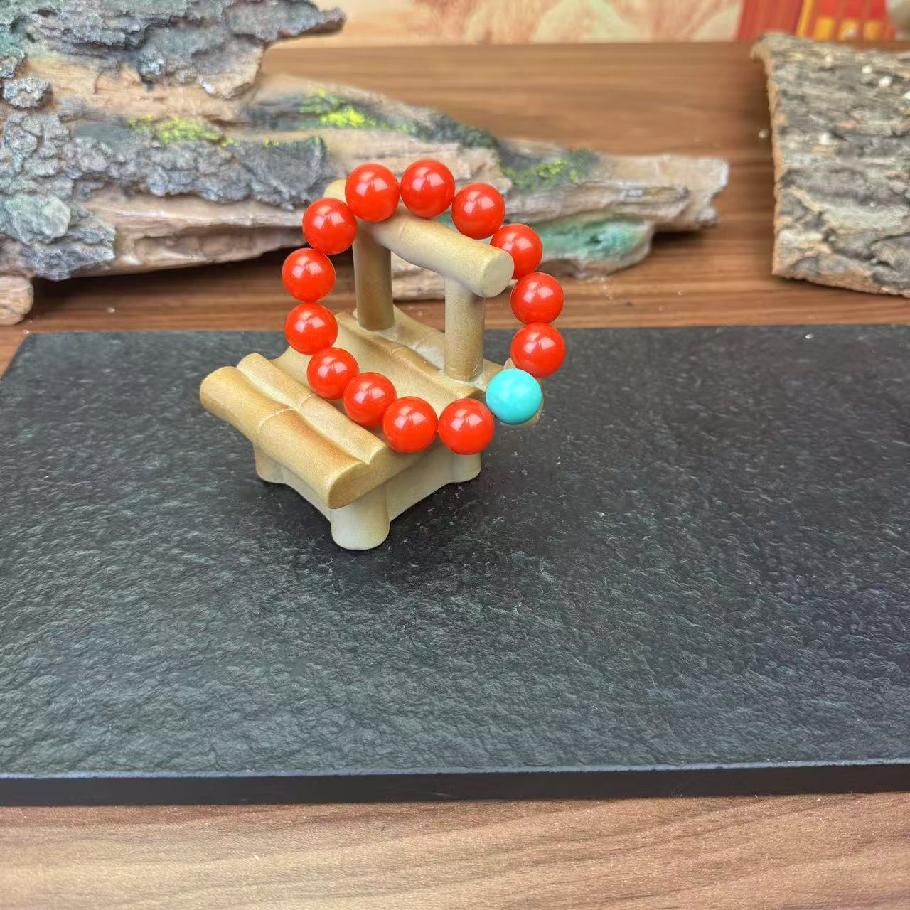 （时光）南红玛瑙手串带松 SC086