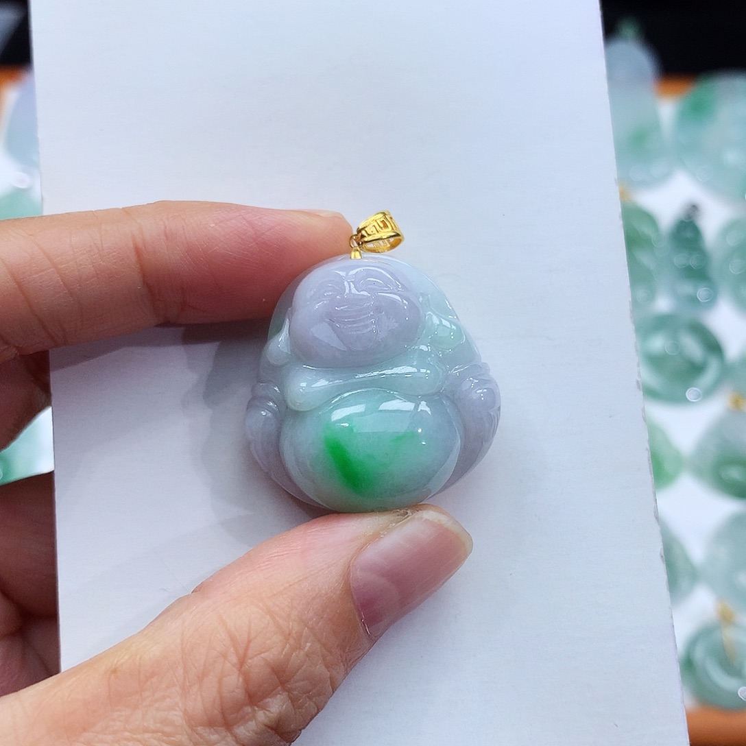 颈饰18K金镶嵌翡翠翡翠吊坠
