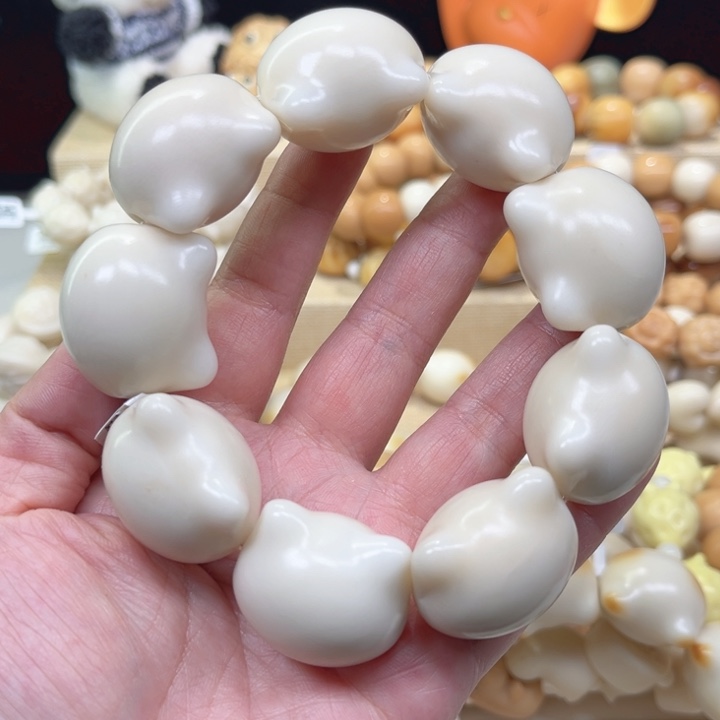 菩提根/象牙果手串超大猫猫头微瑕卡30 1-25-138 