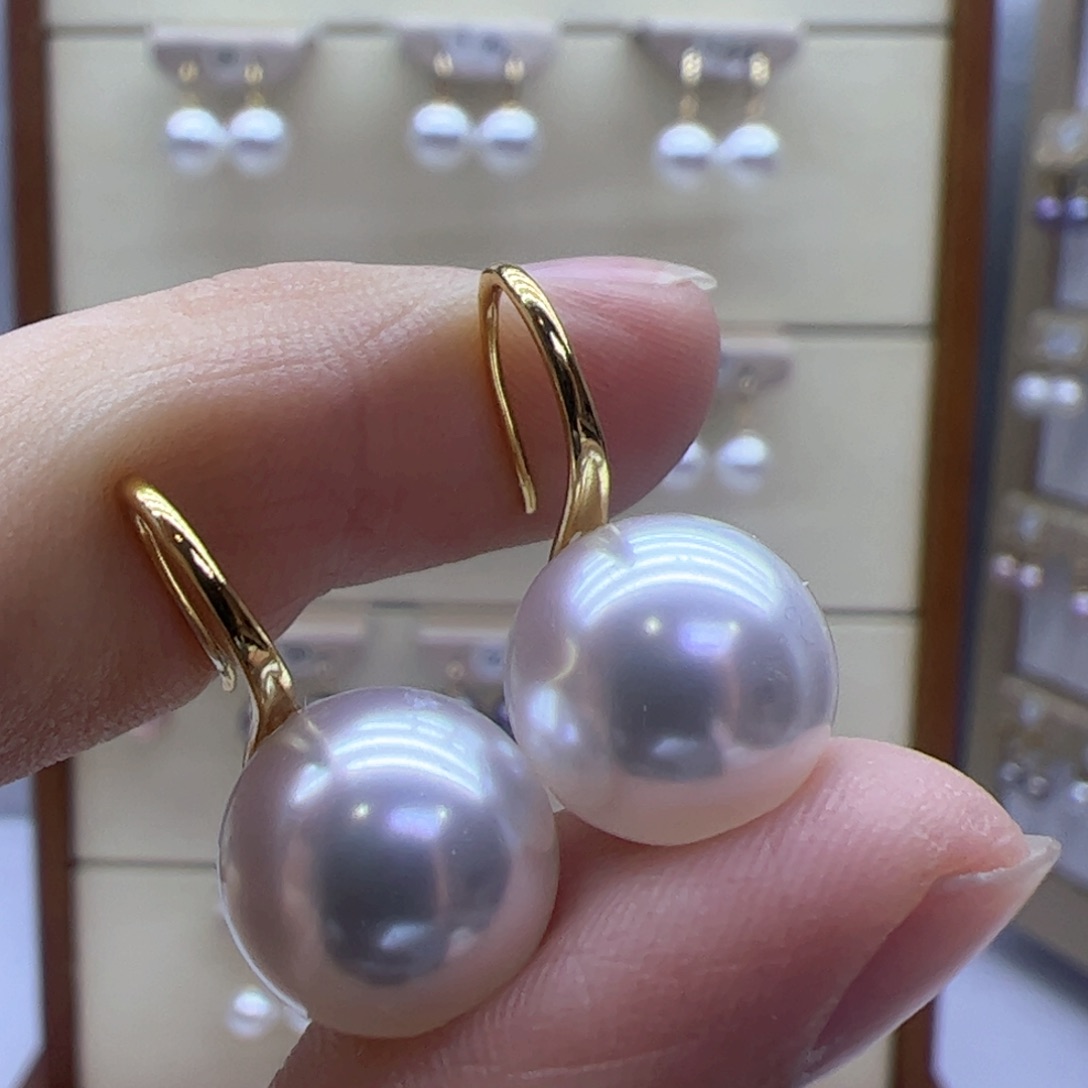 淡水珍珠耳饰18K金镶嵌