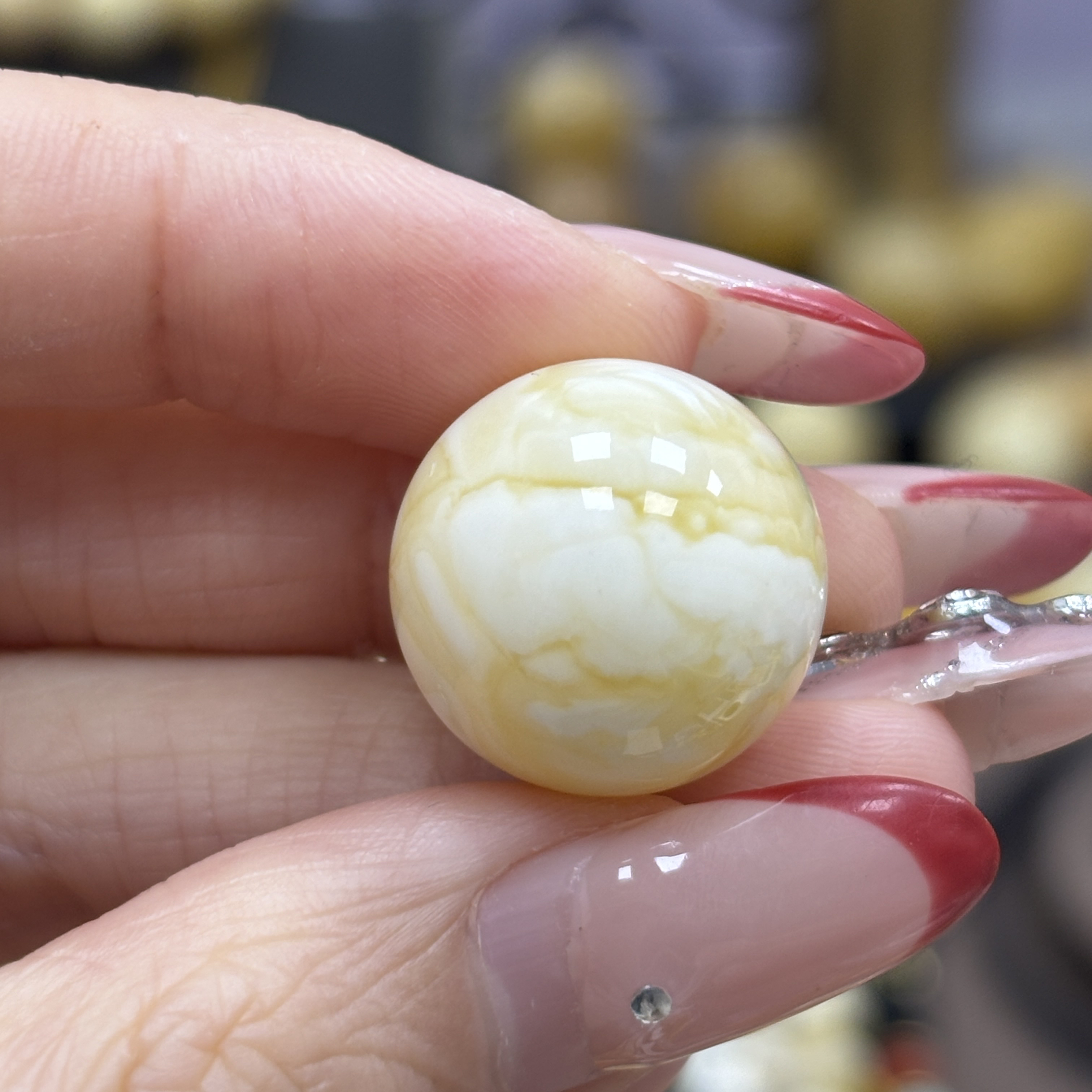 17.5mm 小妖珠宝天然原矿琥珀蜜蜡