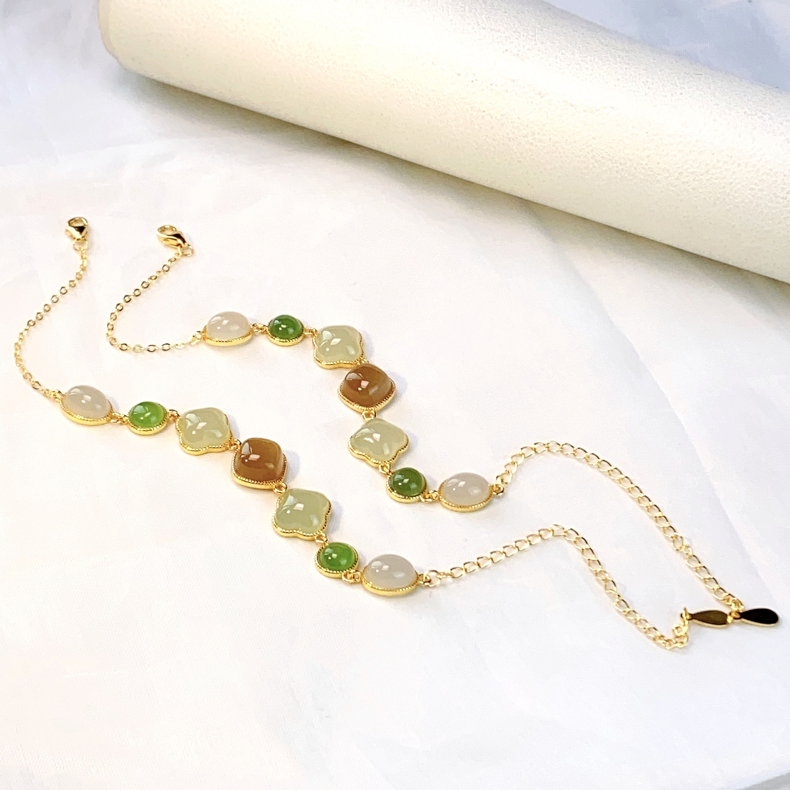 2888/ ZY888-730 和田玉轻奢925镶多宝手链/多样性发/一件