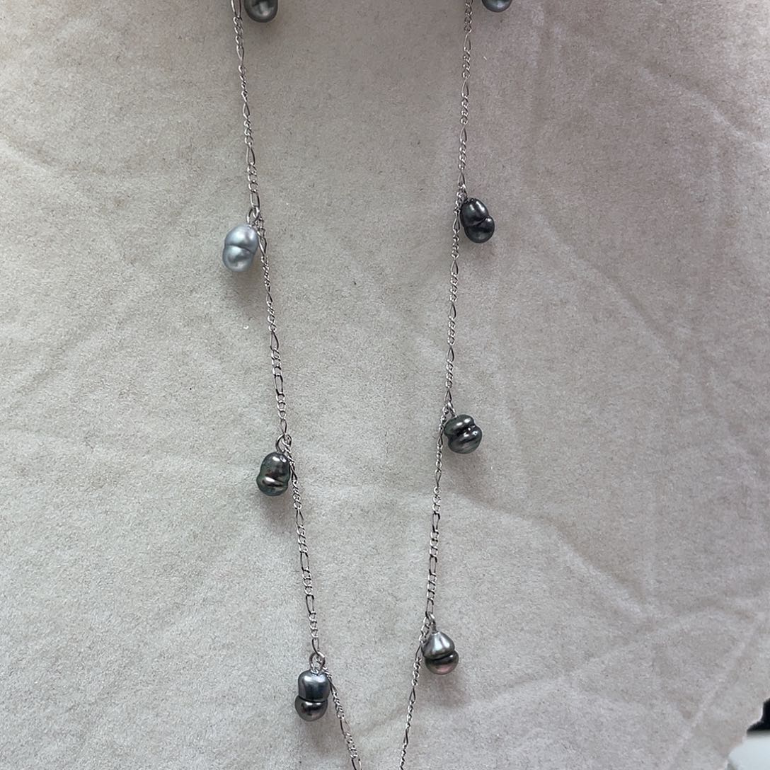 海水珍珠银S925镶嵌颈饰