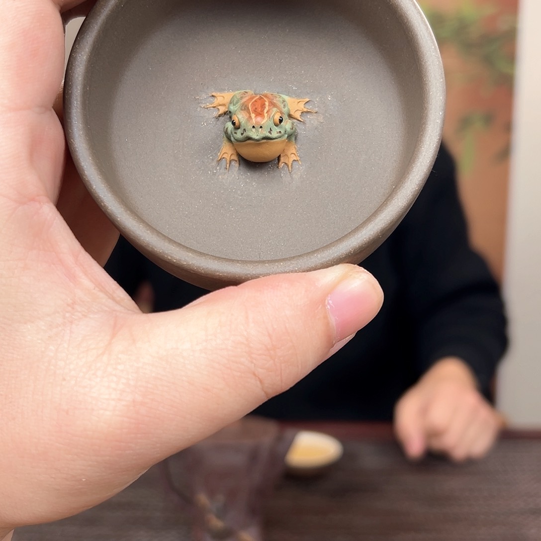 紫砂茶杯听雨法国红酒快快乐乐