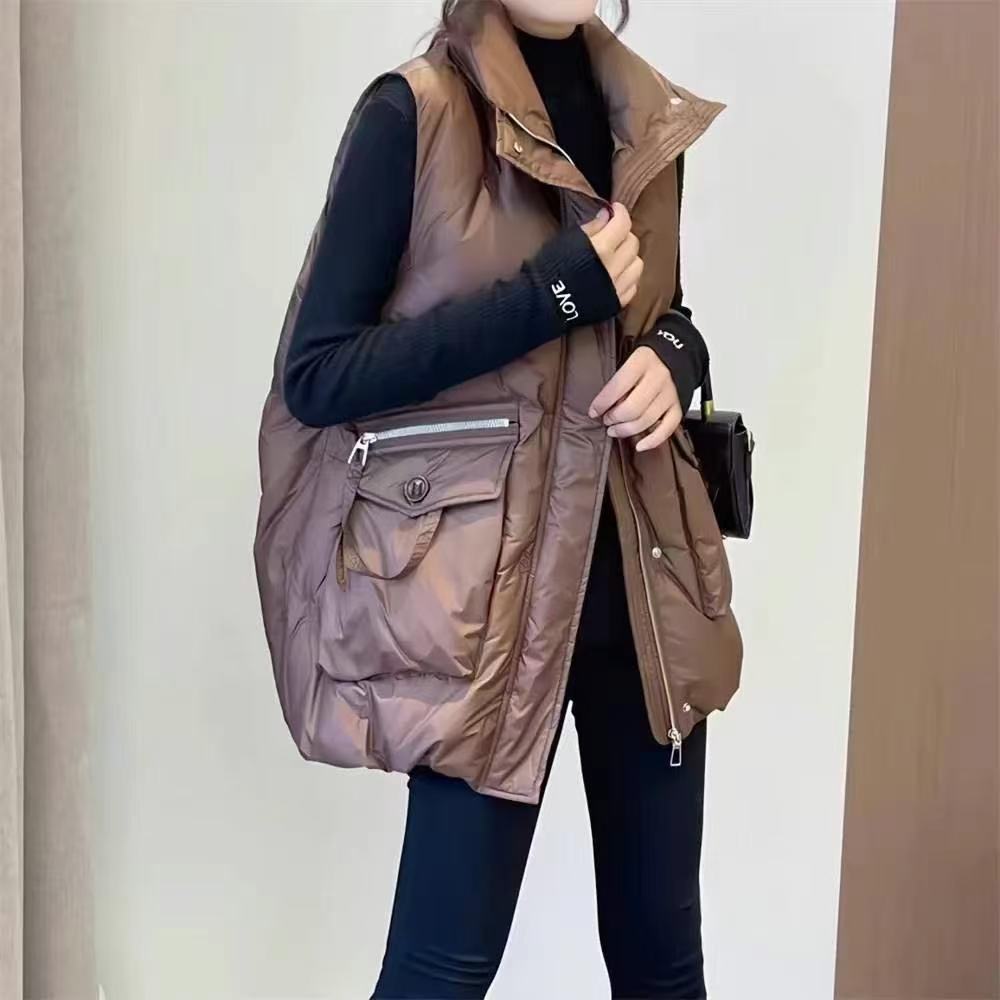 韩版时尚百搭宽松网红女士羽绒马甲