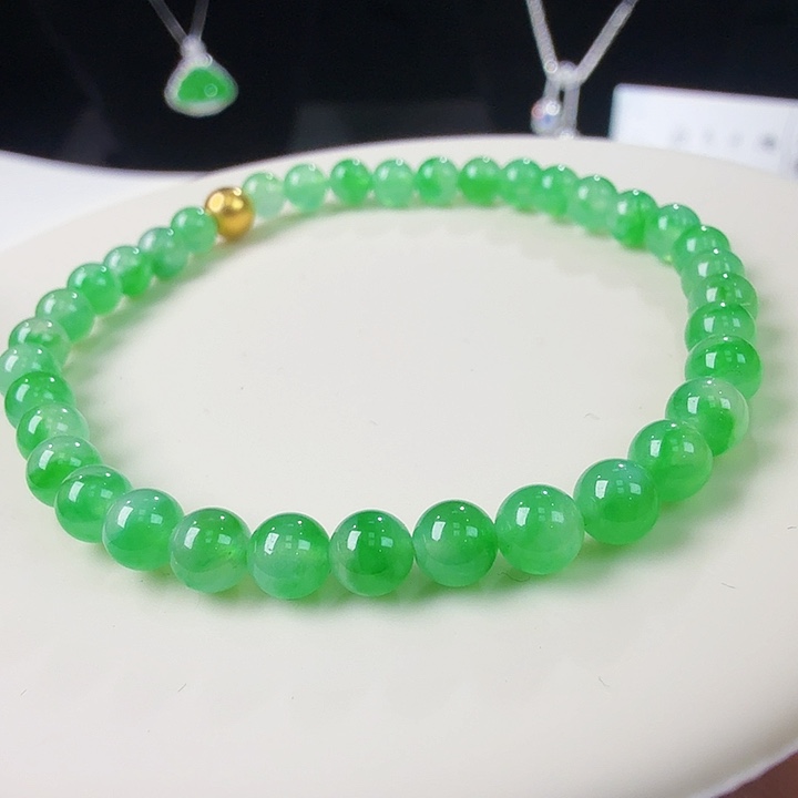 翡翠未镶嵌手链珠珠手链