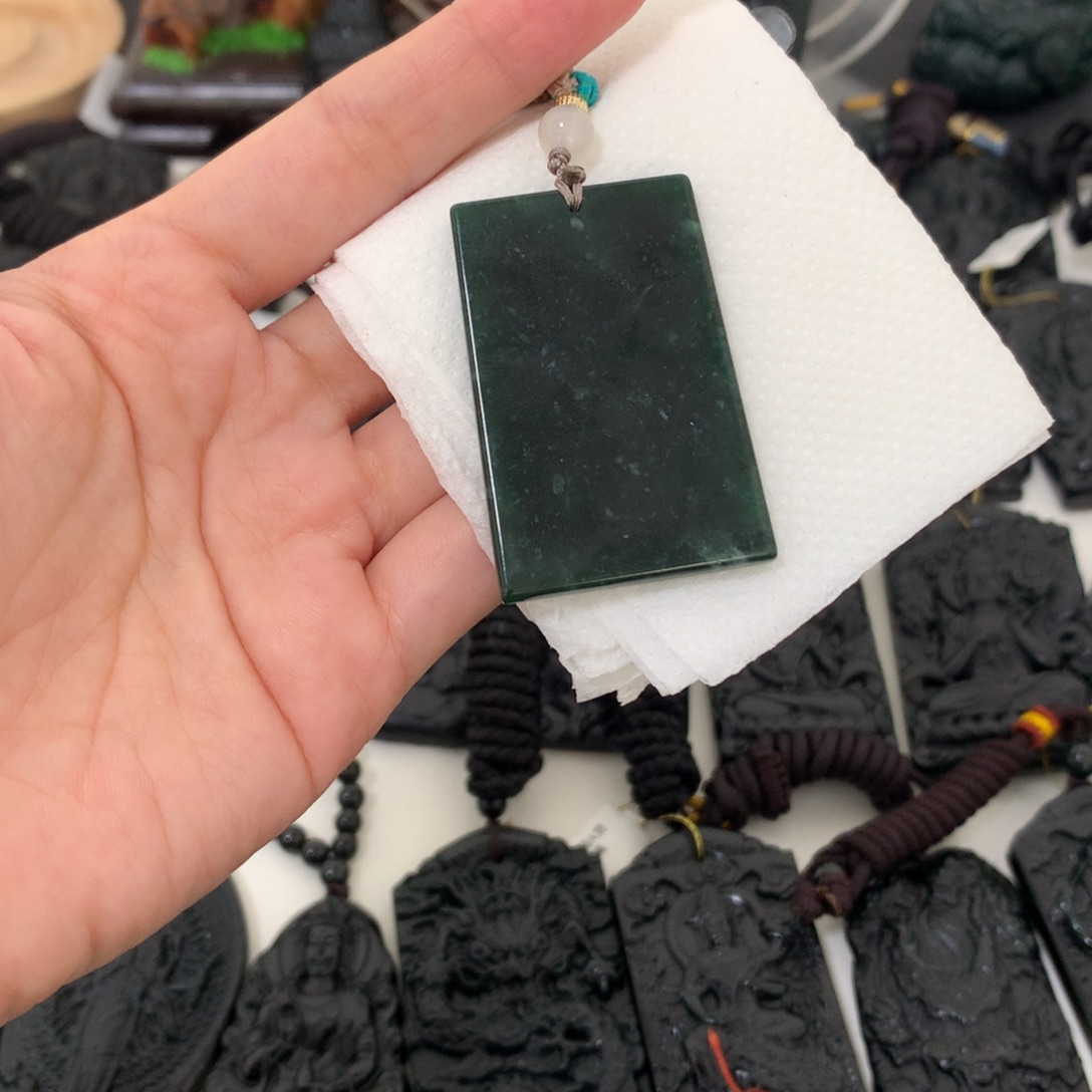 翡翠未镶嵌挂件天然缅甸a货钢琴黑挂件