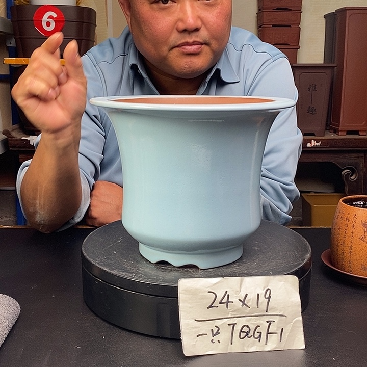 紫砂花盆货号一只TQGF1