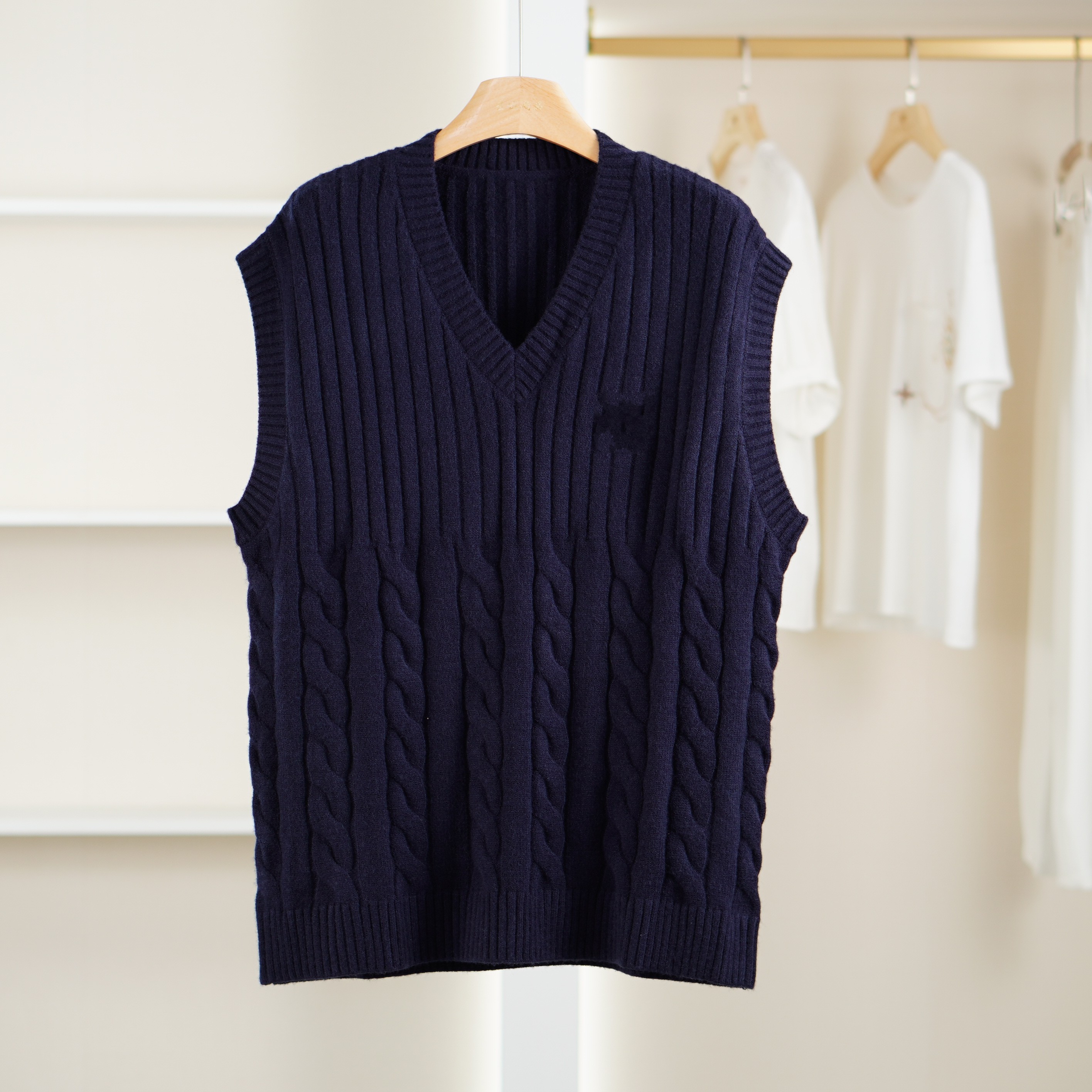 【麦迪尚品·品牌新款】5081459 秋季简约保暖外搭针织马甲女装