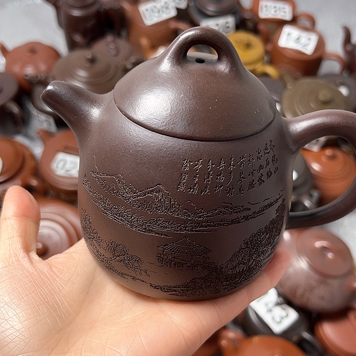 紫砂茶壶紫砂微瑕半手