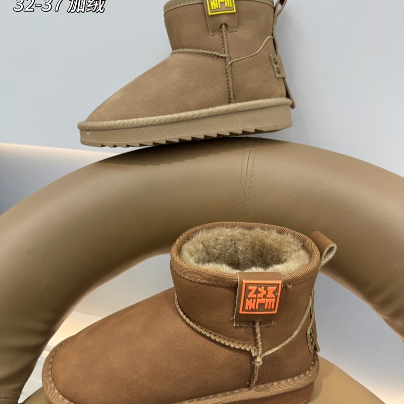 休闲风男冬季女男女通用雪地靴经典加绒男童时尚棉靴