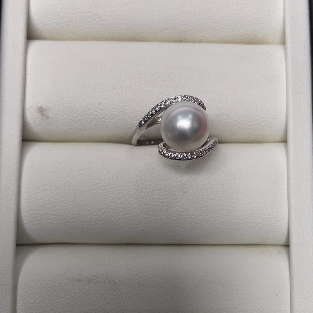 海水珍珠戒指银S925镶嵌