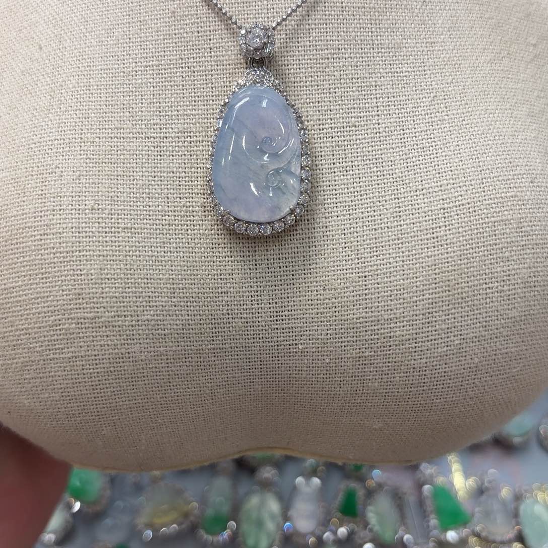 翡翠银S925镶嵌吊坠(不含链)