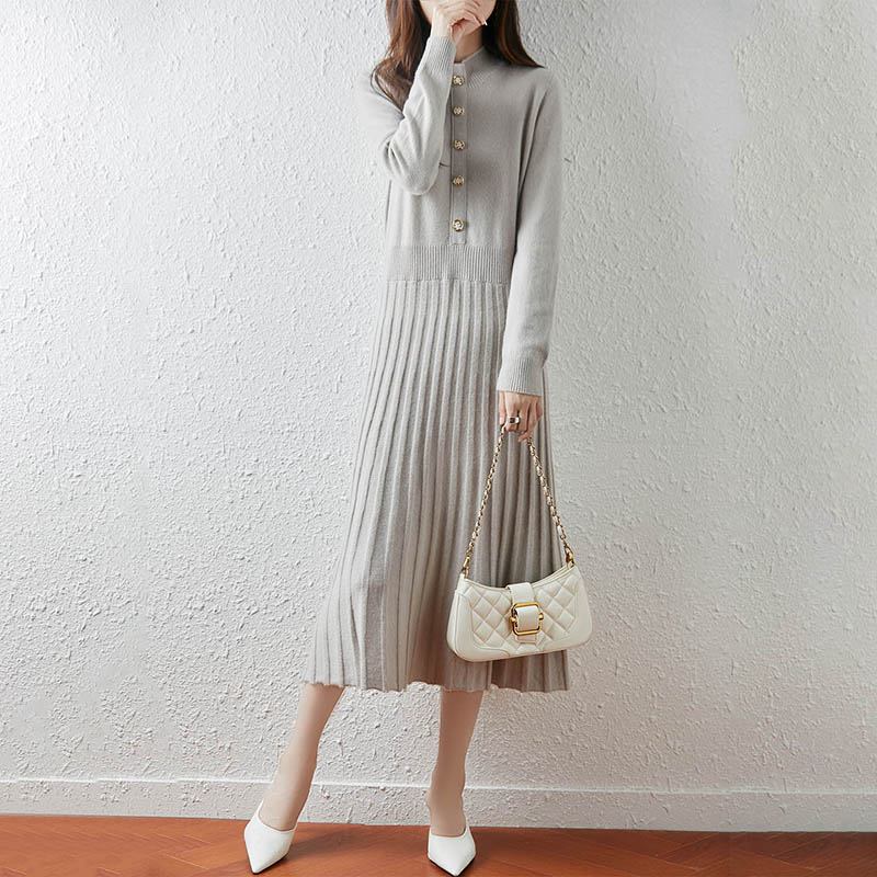 2025新款气质小香风时尚百搭长款纯羊毛衫