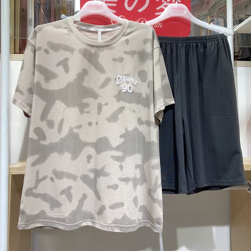 127-夏季男士新款迷彩90短袖短裤套装