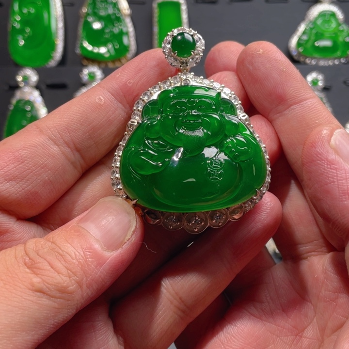 翡翠银S925镶嵌颈饰吊坠