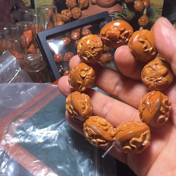 开***斗橄榄核手串/手链八仙浮雕毕业