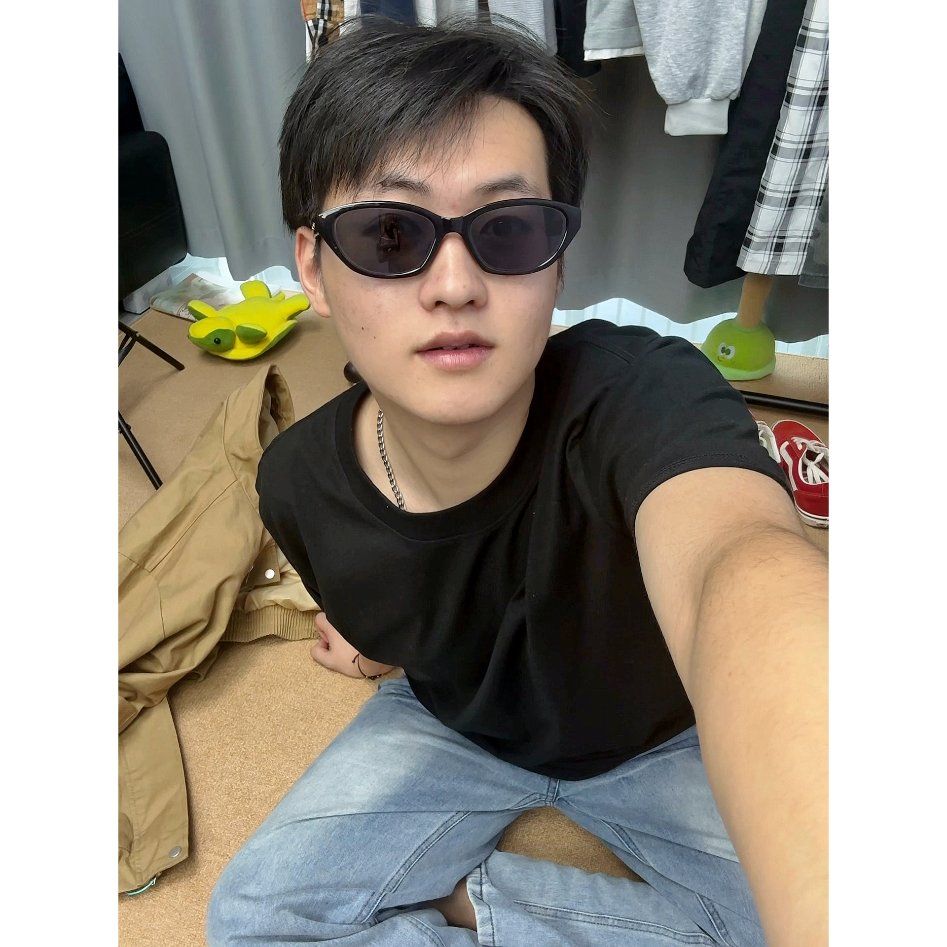 2025凉感面料cleanfit纯色短袖T恤男女boxy短款剪裁正肩上衣